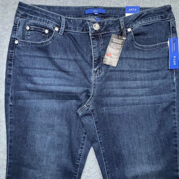 Apt 9 Distressted Boot Cut Jeans Rhinestones Cowgirl Glam Womens Plus 16WS NEW - Picture 3 of 14